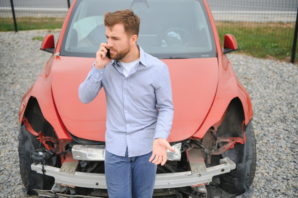 Upset driver After Traffic Accident
